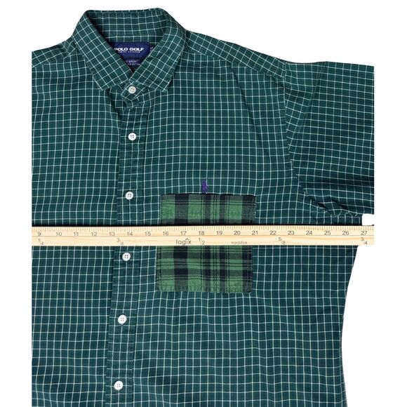 Polo Golf Ralph Lauren Shirt Plaid Purple Pony Estate Sport XL Green Modified‎ - Picture 4 of 8